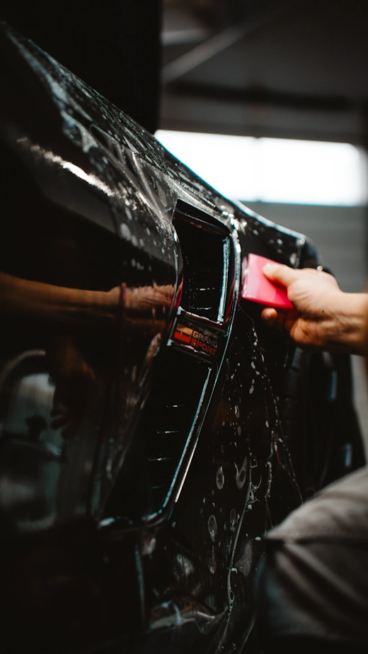 Paint protection film installation on a motorcycle